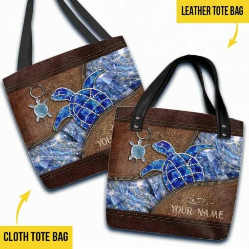 Maxcorners Love Turtle Personalized Tote Bag