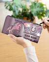 Maxcorners Horse Love Purple Personalized Clutch