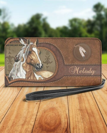 Maxcorners Horse Love Classic Personalized Clutch