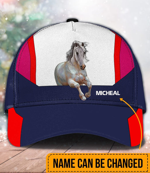 Maxcorners Personalized Horse Classic Red Pink Cap