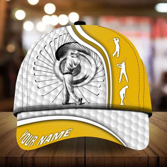 Maxcorners Golf Premium Cool Golf Man Personalized Name All Over Printed Cap