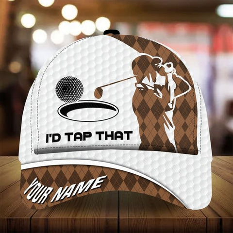 Maxcorners Golf I'd Tap That Golfer Personalized Name All Over Printed Cap