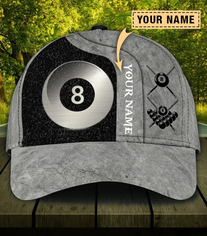 Maxcorners Billiard Classic Personalized Name 3D Over Printed Cap