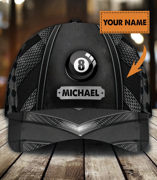 Maxcorners Billiard Classic Personalized Name 3D Over Printed Cap