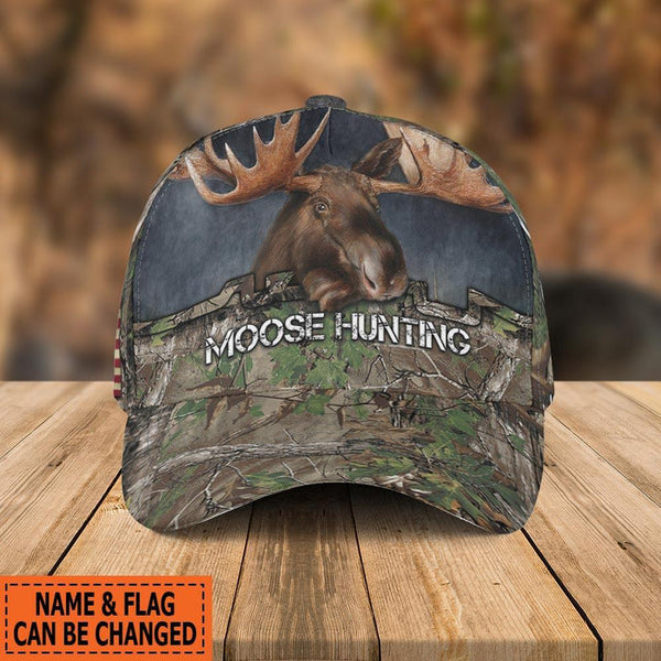 Maxcorners Moose Hunting Moose Hunter Camo Name Personalized Cap
