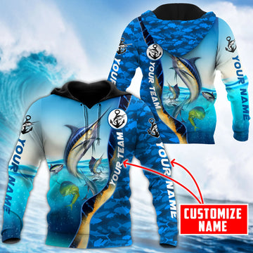 Maxcorners Custom Name Marlin Fishing Team Billfish