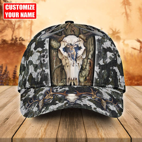 Maxcorners Personalized Deer Skull Hunting Camo Classic Cap HM25