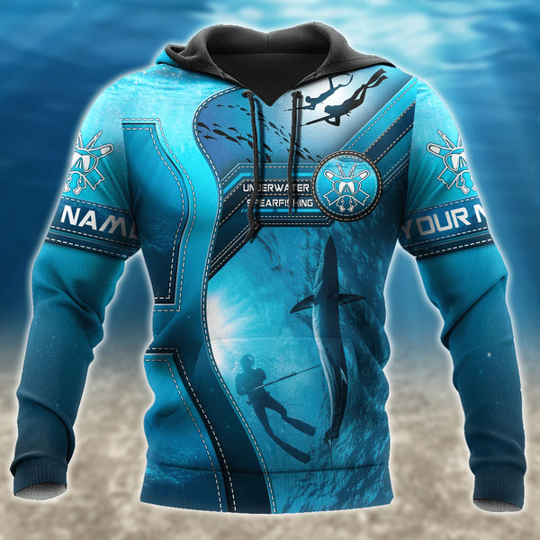 Maxcorners Underwater Spearfishing Customize Name Master Fishing Shirts For Men And Women