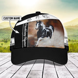 Maxcorners Black White Horse Lover Personalized 3D Cap