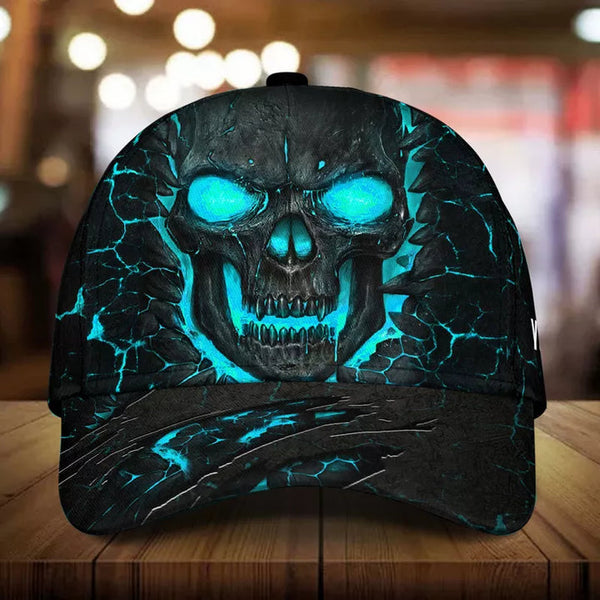 Maxcorners Custom Name Scared Lava Skull Cap