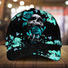 Maxcorners Custom Name Lava Skull Among Flowers Cap