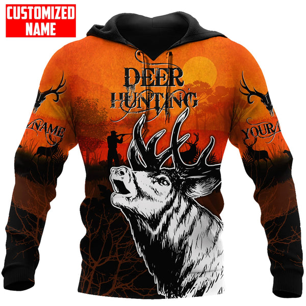 Maxcorners Deer Hunting Personalized Name 3D Over Printed Hoodie