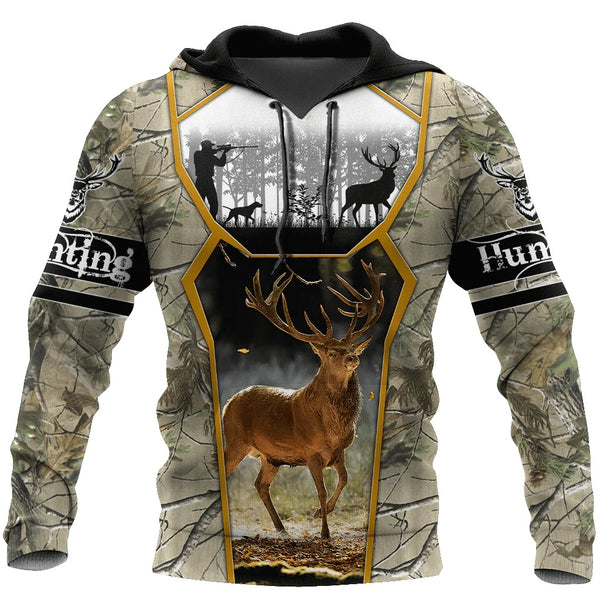 Maxcorners Deer Hunting 3D Over Printed Hoodie