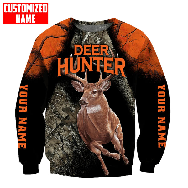 Maxcorners Deer Hunting Personalized Name 3D Over Printed Hoodie