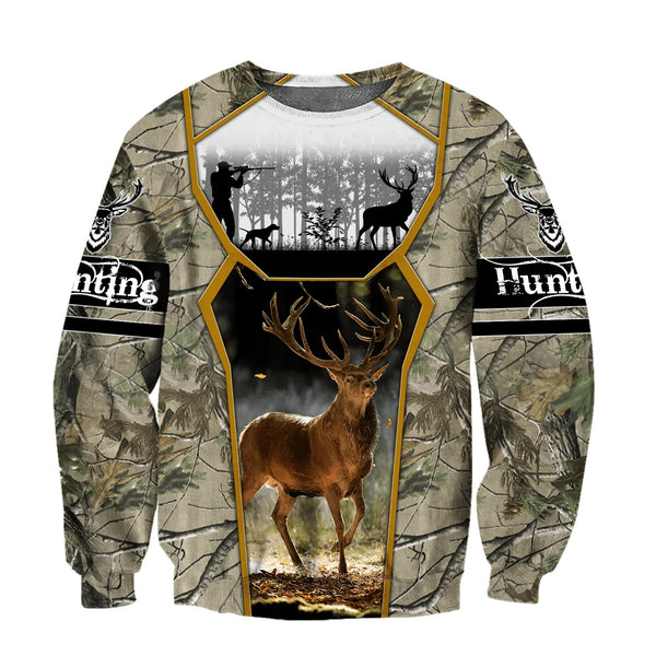 Maxcorners Deer Hunting 3D Over Printed Hoodie