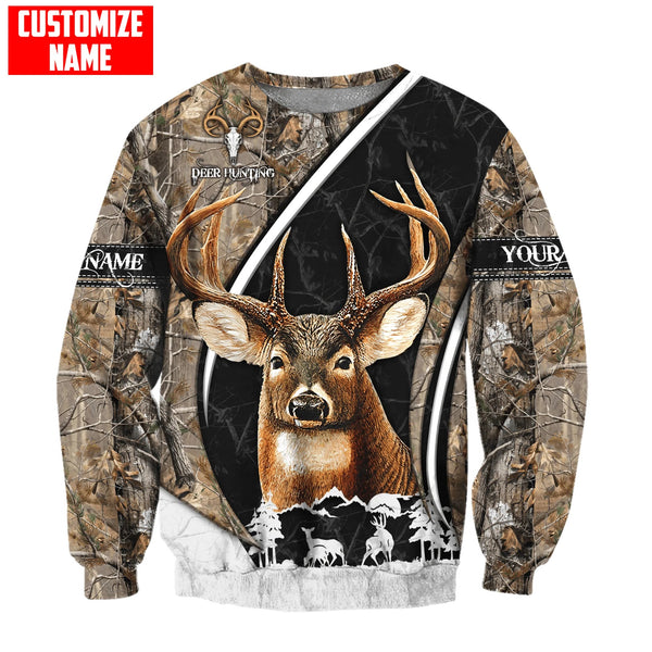 Maxcorners Deer Hunting Personalized Name 3D Over Printed Hoodie