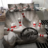 Maxcorners Bowling Strike Bowler Player Personalized Name 3D Bedding Set