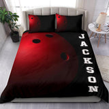 Maxcorners Red Bowling Ball Personalized Name 3D Bedding Set