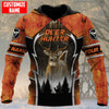 Maxcorners Deer Hunting Orange Personalized Name 3D Over Printed Hoodie