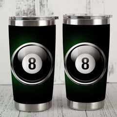 Maxcorners Billiards Number 8 Black Tumbler