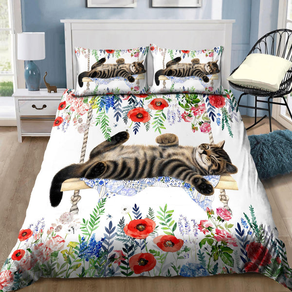Maxcorners Cute Sleeping Cat Bedding - Blanket