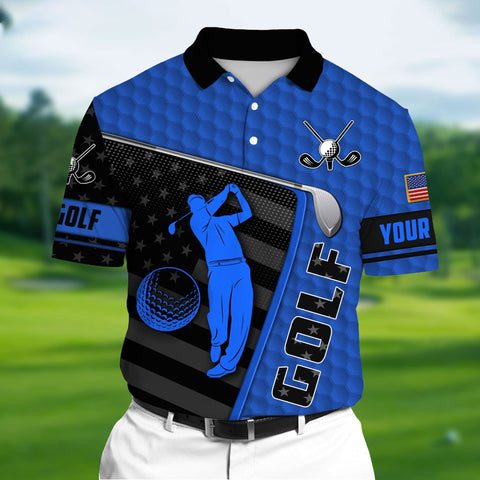 Max Corners Blue Pride Premium Unique Golf Man 3D Polo Shirts Multicolor Custom Name Polo