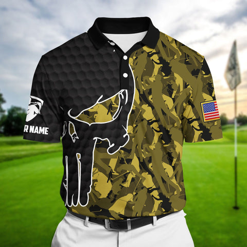 Max Corners Yellow Pride Best Crazy Skull Golf Polo Shirts Multicolored Custom Name Polo