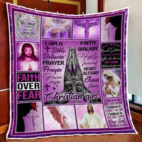 Maxcorners  I Am A Bible Believin Jesus Lovin Christian Girl Quilt - Blanket