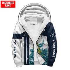 Maxcorners Bass Fishing Jumping Personalized Name 3D Shirt