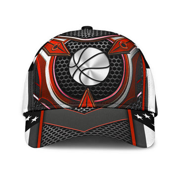 Maxcorners Basketball Red USA Flag All Over Printed Cap