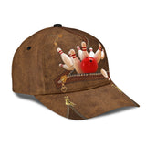 Maxcorners Bowling Zipper Brown Classic 3D Cap