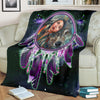Maxcorners Native Girl and Wolf Blanket