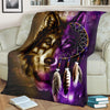 Maxcorners Dreamcatcher Purple Wolf Native American Blanket