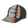 Maxcorners Basketball Grey Orange Personalized Name All Over Printed Cap
