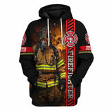 Maxcorners Personalized 3D Brave Firefighter Hoodie Apparel PT07