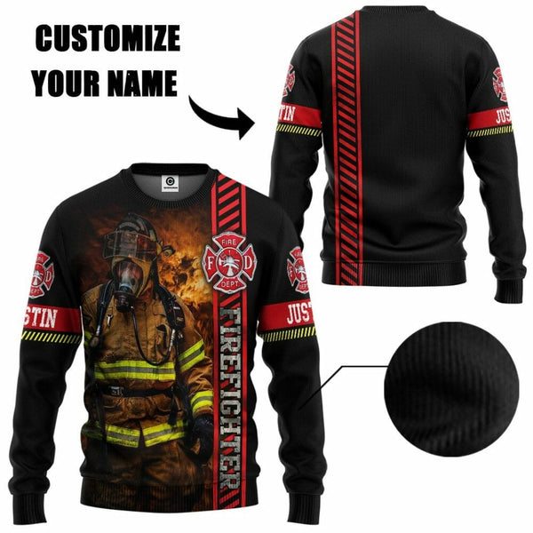 Maxcorners Personalized 3D Brave Firefighter Hoodie Apparel PT07