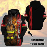 Maxcorners Personalized Brave Firefighter 3D Shirt