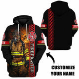 Maxcorners Personalized 3D Brave Firefighter Hoodie Apparel PT07