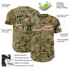 Custom Green Camo Vintage USA Flag-City Cream Authentic Salute To Service Baseball Jersey