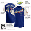 Custom Royal Vintage USA Flag-Cream Authentic Raglan Sleeves Baseball Jersey
