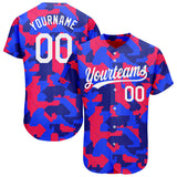 Custom Camo White-Royal 3D Pattern Design Authentic Salute To Service Baseball Jersey