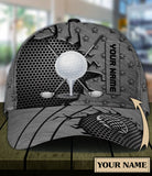 Maxcorners Golf Lover Grey Stars Pattern Customized Name All Over Printed Cap