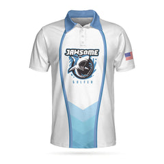 Max Corners American Flag Shark, Jawsome Golfer 3D Custom Polo Shirt