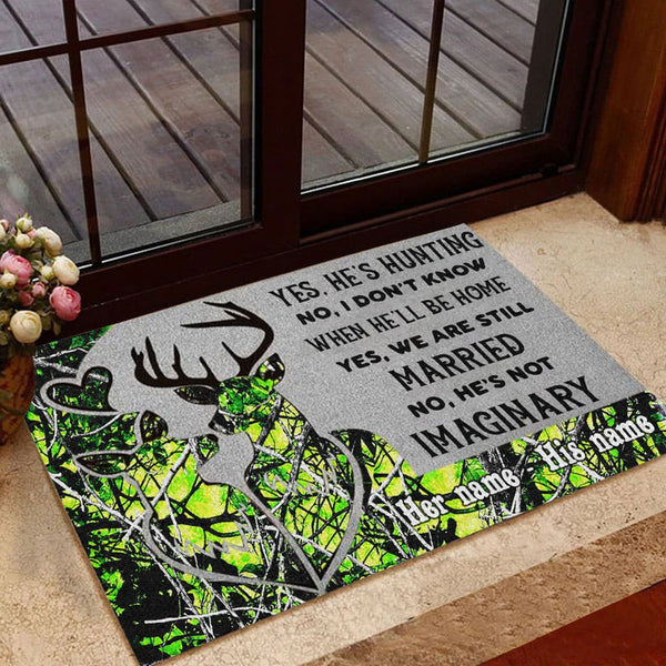Maxcorners Loralle My Husband Is A Hunter Hunting Door Mat 3D Personalized - Green