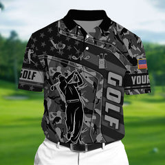 Max Corners Unique Love Golf Pattern Multicolor Personalized 3D Golf Polo Shirt