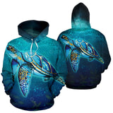 Maxcorners Hawaii All Over Hoodie - Turtle Under Sea