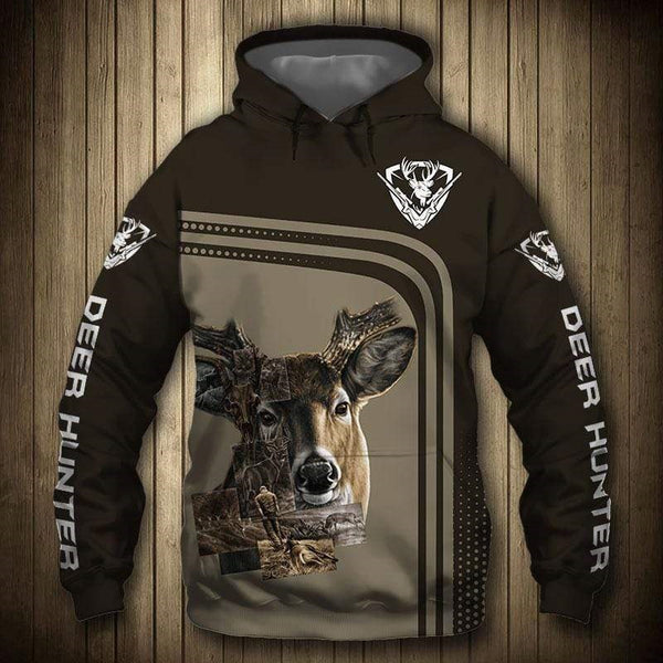 Maxcorners Deer Hunter 3D Over Printed Hoodie