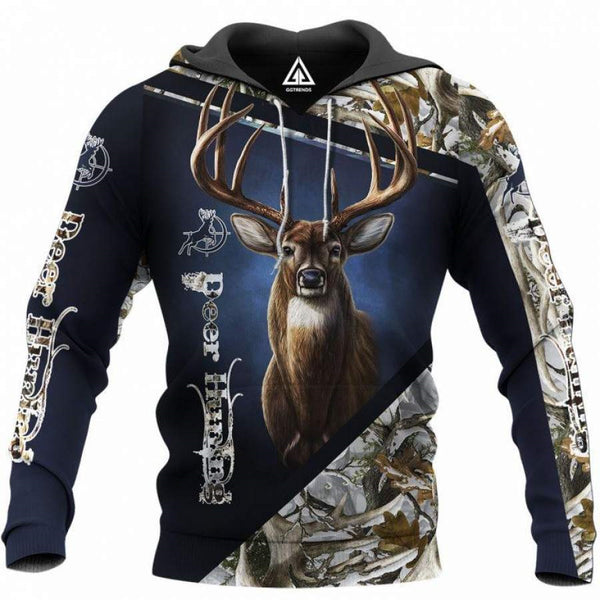 Maxcorners Deer Hunter 3D Over Printed Hoodie