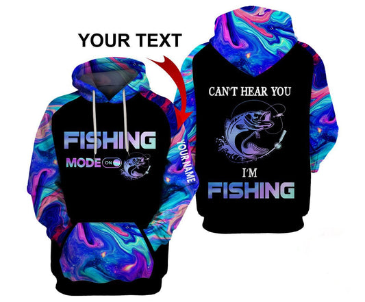 Maxcorners Fishing Mode Cant Hear You Im Fishing Personalized Name 3D Shirt