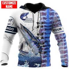 Maxcorners Wahoo Fish Gone Fishing Personalized Name 3D Shirt